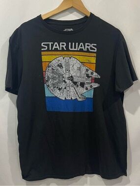 Black Star Wars Millennium Falcon Graphic Tee